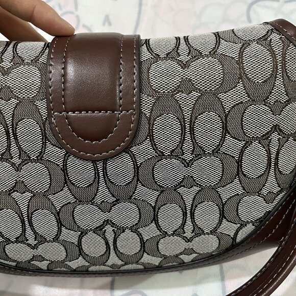 Signature Jacquard Top Handle Shoulder Bag Coach - Picture 3 of 12
